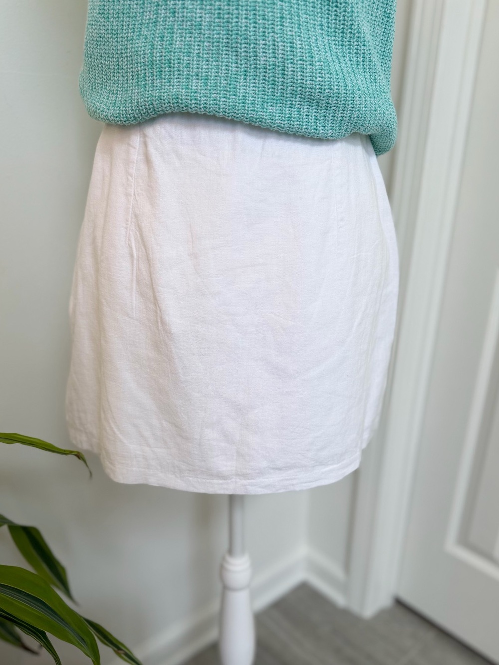 Abercrombie & Fitch White Linen Blend Skort Shorts Women’s Small NWT - Picture 3 of 10